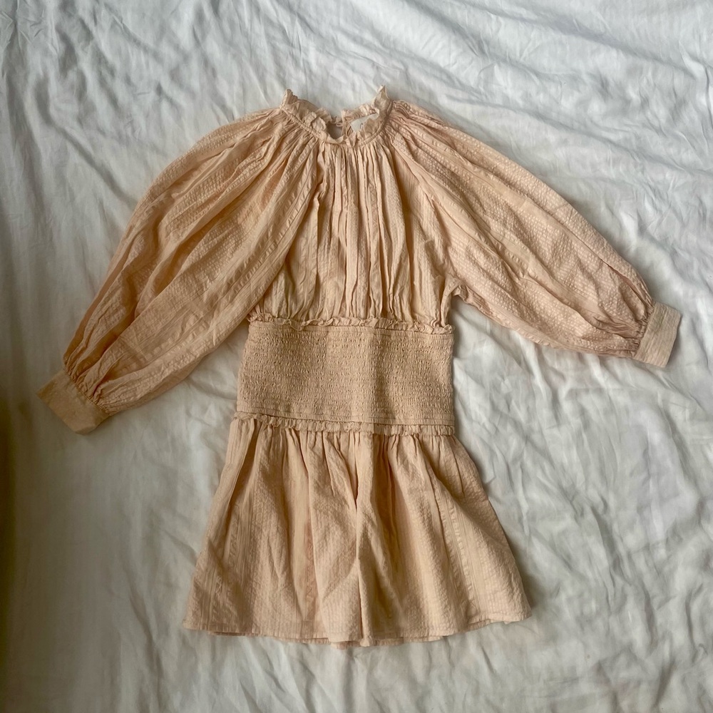 Anthropologie Magda Smocked Mini Dress